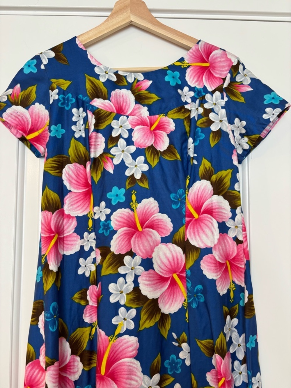 Vintage Ui Maikai Hawaiian Muumuu Dress Hibiscus Floral Vacation Beach XS - Picture 3 of 8